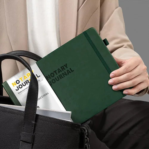 Vista 5 de Diario de registro de notario Homlive, libro de notario con 390 entradas de registro, 25,4x17,8 cm diarios de notario, diario público notarial