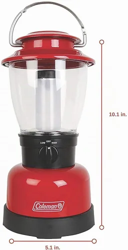 Vista 3 de Coleman Linterna LED de 400 L con batería 4D, resistente al agua y a los impactos con asa de transporte, luces LED de por vida nunca necesitan