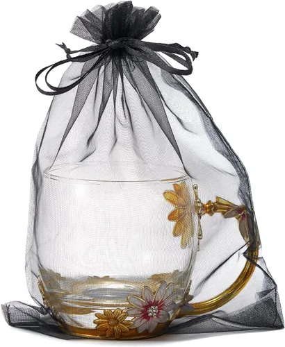 Vista 10 de 50 bolsas de organza de 6 x 9 pulgadas, bolsa de regalo de fiesta de boda con cordón