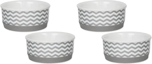 Vista 8 de Bone Dry Ceramic Pet Collection Chevron, juego pequeño, 4.25x2, gris, 2 piezas