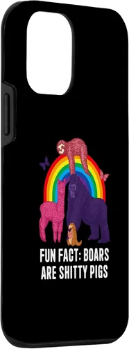 Vista 3 de iPhone 12 mini Boars Are Shitty Pigs Funny Animal Pun Humor Animal Meme Case