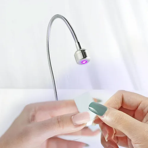 Vista 2 de Mini luz LED para uñas, lámpara de uñas de gel de curación flash para extensión de uñas, 3W - Luz para uñas, lámpara LED portátil de pegamento
