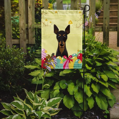 Vista 513 de Caroline's Treasures BB1923GF Bandera decorativa para jardín con diseño de Border Collie, para caza de huevos de Pascua, para jardín, jardín, patio
