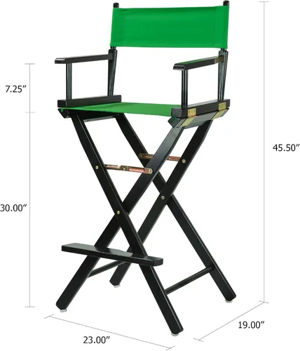 Vista 7 de Casual Home - Silla de director de 30 in, marco negro, con lona color verde, altura de barra