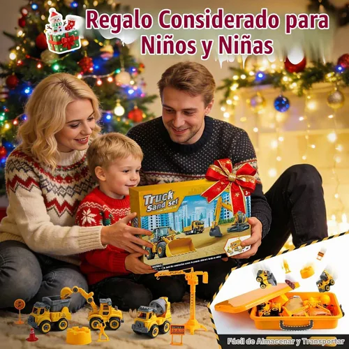 Vista 6 de OENUX Juego de construcción de arena, kit de castillo de construcción de playa con arena de juego de 2.2 libras, 4 camiones de construcción