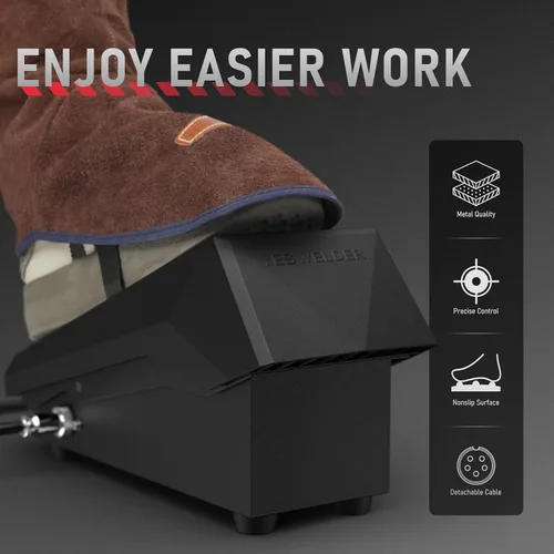 Vista 2 de YESWELDER Pedal de soldadura TIG, pedal de control de amplificador, compatible con TIG-200P ACDC TIG-205P YWT-200DC y otras máquinas con control