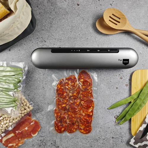 Vista 9 de ELMA Sellador al vacío inalámbrico Sellador al vacío portátil para alimentos con cuerpo de acero inoxidable, cortador integrado, manguera