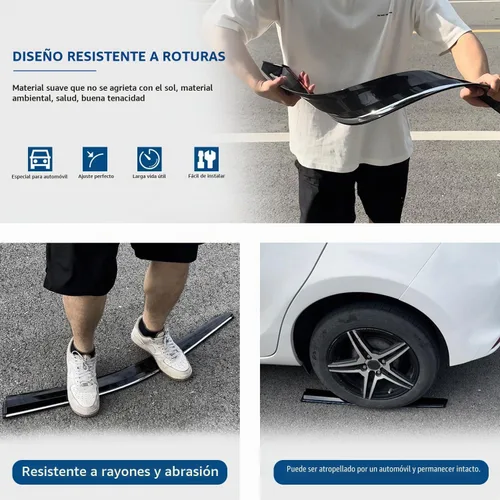 Vista 3 de 4 unidades de tinte de humo con ribete cromado para montaje exterior, cinta de montaje en el exterior, PVC, protección contra la lluvia, viseras