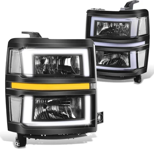 Vista 13 de DNA MOTORING HL-HPL-CSIL14-BK-AM Conjunto de faros delanteros, lado del conductor y del pasajero HPL-BKAM