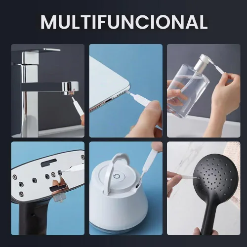 Vista 5 de Cepillo de Limpieza de Cabezal de Ducha Mejorado, Cepillo de Limpieza Anti-Obstrucción para Huecos, Cepillo de Limpieza para Cabezal de Ducha