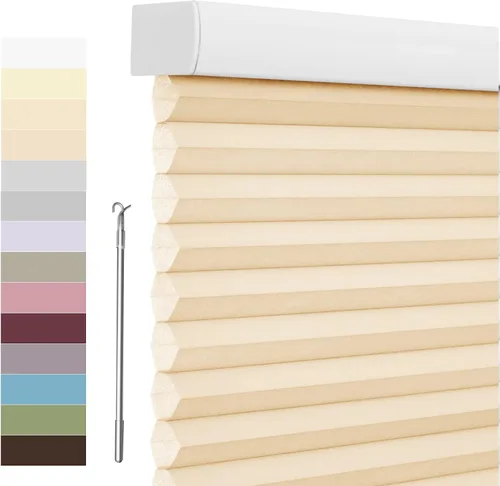 Vista 29 de Tonature Persianas Celulares de Tamaño Personalizado para Ventanas Cortinas Blackout sin Cordón Persianas Enrollables Protección UV Aislamiento