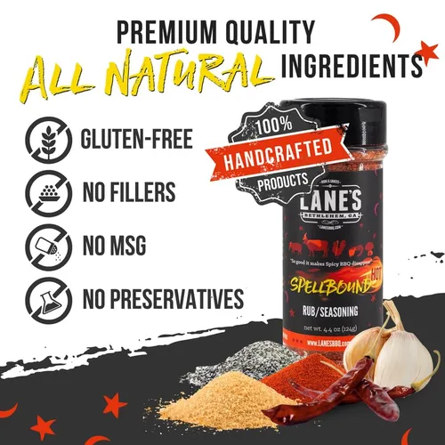 Vista 4 de Lane's Spellbound - Condimento para frotar cerdo dulce y picante, condimento natural para frotar los glúteos, frotar costillas para ahumar y asar a