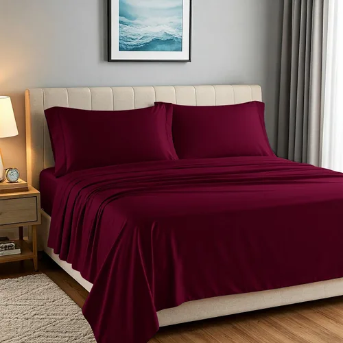 Vista 20 de Carressa Linen Juego de 2 fundas de almohada 100% de algodón egipcio de la serie 1500 de lujo tamaño estándar/Queen (beige), suaves como la seda