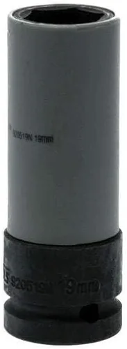 Vista 4 de Teng Tools 0.827 in 1/2 pulgada Drive 6 puntos de aleación métrica profunda rueda tuerca impacto Socket -920521N