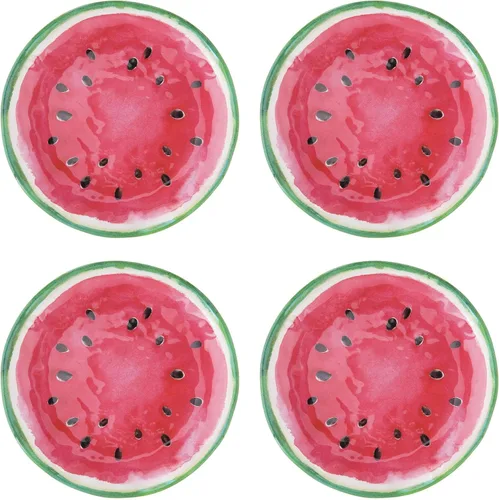 Vista 5 de UP Platos redondos de postre de melamina de bambú, platos pequeños para servir, para aperitivos, aperitivos y guarniciones, blanco, 6 pulgadas