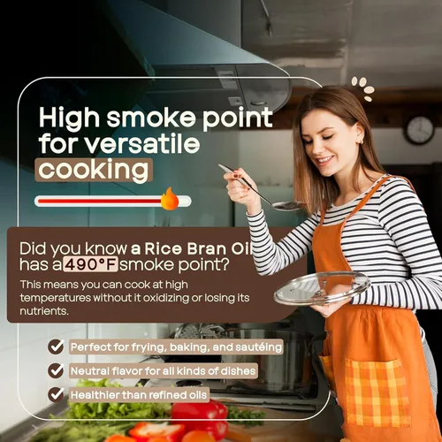 Vista 6 de AVO Aceite de salvado de arroz para cocinar o freír, 1 galón, sin OMG, sin conservantes, aceite de arroz de alto punto de humo a 490 °F
