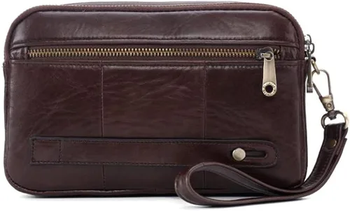 Vista 2 de Hebetag Cartera de cuero para hombre organizador de muñeca