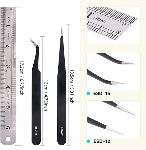 Vista 4 de Swpeet 29 piezas compatibles con Gundam Modeler Herramientas básicas con contenedor de plástico de servicio, kit profesional de repuesto compatible