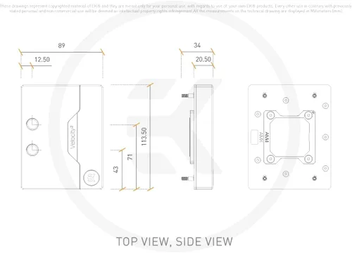 Vista 7 de EK EKWB Quantum Velocity 2 - Bloque de agua para CPU, AM5, D-RGB, níquel + Plexi