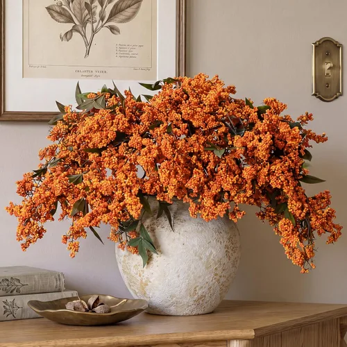 Vista 19 de Zeyune 3 tallos de bayas artificiales de 35 pulgadas, decoración