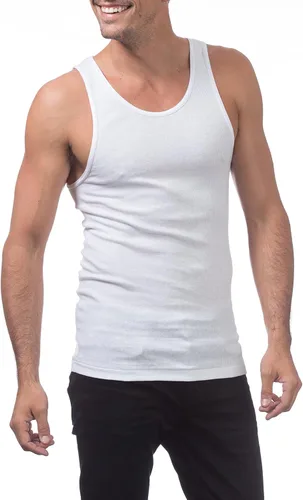 Vista 4 de Pro Club Camisa de algodón acanalado de alta calidad para hombre
