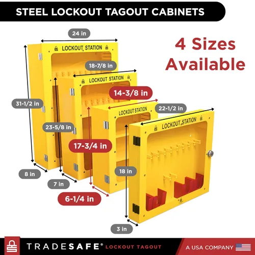 Vista 7 de TRADESAFE Gabinete de etiquetado de bloqueo, estación de etiqueta de bloqueo sin llenar, no incluye dispositivos Loto, gabinete de estación