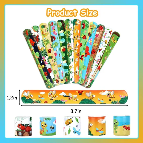 Vista 5 de Serencatcher 48pcs Slap Bracelets Party Favors for Birthday Baby Shower Party Supplies Gifts