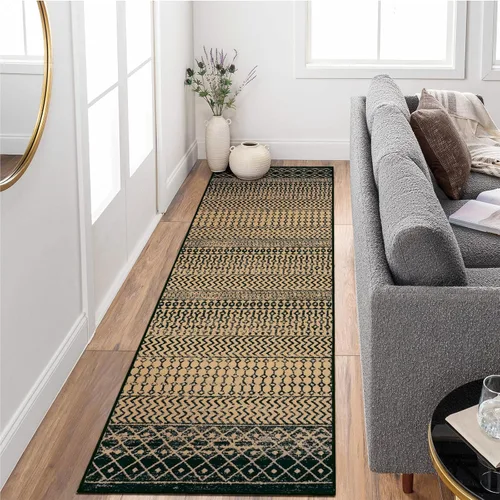 Vista 37 de Alfombra marroquí de área de 2x3 pies, color negro desgastado, alfombra de entrada antideslizante pequeña, suave, de pelo bajo, lavable, tapete