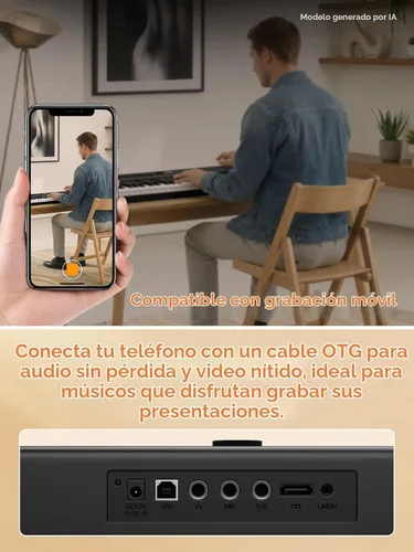 Vista 8 de TERENCE Teclado ponderado plegable de 88 teclas V50 para principiantes