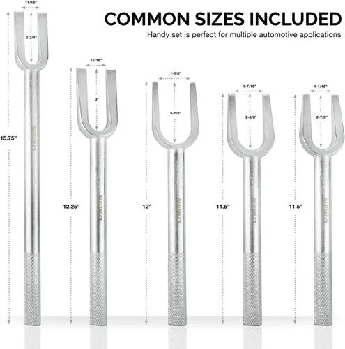 Vista 5 de Neiko 20687A Separador de rótula de barra de acoplamiento removedor de extremo de Pickle Fork Set 5 piezas Herramienta de especialidad automotriz