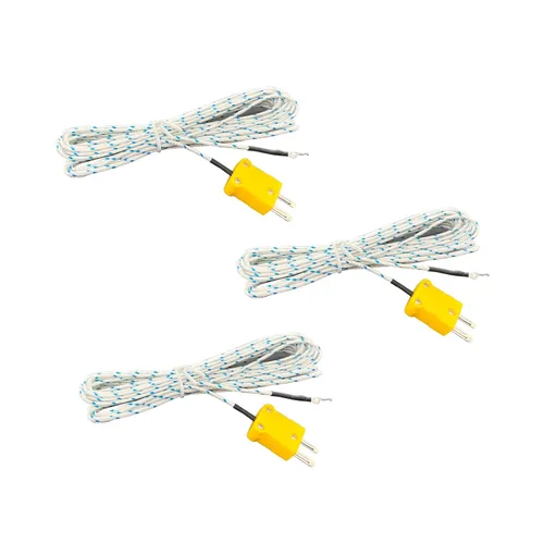 Vista 3 de 3 unids K Tipo Sensor de Temperatura Termopar Sonda Cable de Cobre 5 Metros 16.4Ft