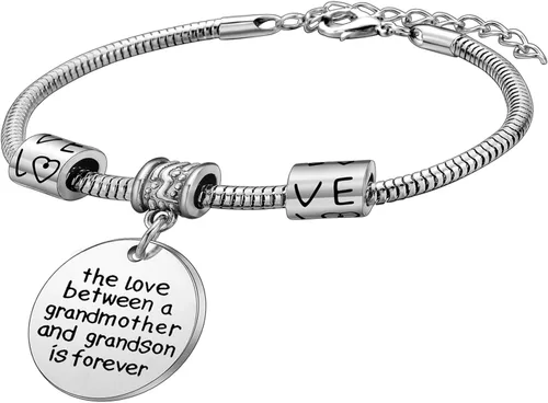Vista 5 de Brazalete con colgante "Love between a Grandmother and Grandson is Forever