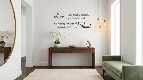 Vista 7 de Calcomanía de pared negra de 22 x 10 pulgadas, diseño de amor sin cita
