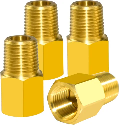 Vista 9 de 4 unids latón tubería 1/4 "NPT rosca hembra x 1/4" NPT macho rosca tubería
