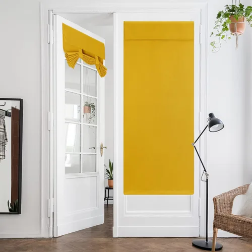 Vista 33 de HOMEIDEAS Cortinas Opacas para Aula para Puerta Principal, Cubierta de Ventana de Puerta de Aula, Persianas de Privacidad con Aislamiento Térmico