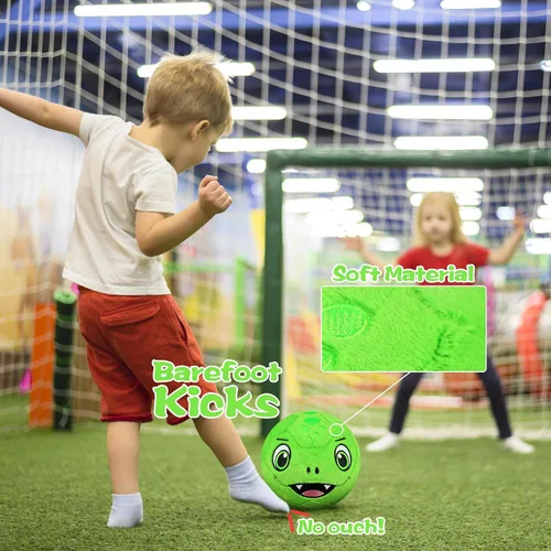 Vista 5 de Silent - Balón de fútbol para interiores tamaño 3, pelotas de fútbol de felpa súper ligera y suave para niños, niños pequeños de 1-3, 3-8 años