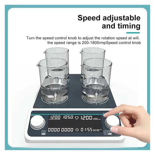 Vista 7 de LAB Stirrer, Multiple Magnetic Stirrer Digital Laboratory Mixer Four-Station 500ml*4(MS-10L)