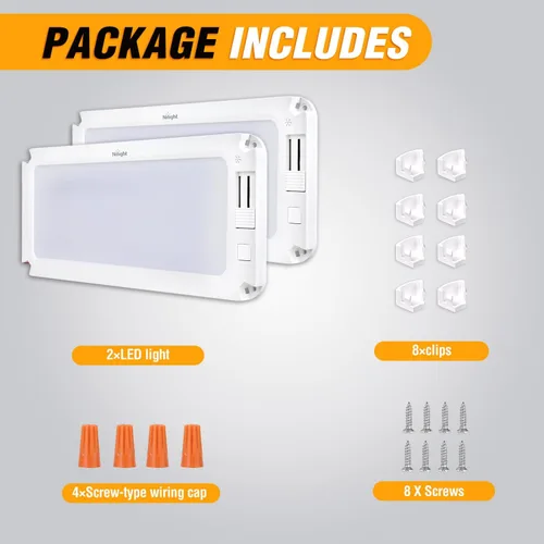 Vista 9 de Nilight 2 luces LED para interiores de 12.5 pulgadas, 10 W, 96 LED, 3 colores regulables (3100 K-6500 K) con función de memoria, luces de techo de 3