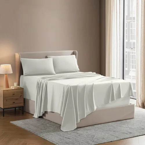 Vista 63 de Nestl - Juego de sábanas tamaño individual, sábanas de cama, color blanco, bolsillo profundo de 3 piezas 01-Blanco