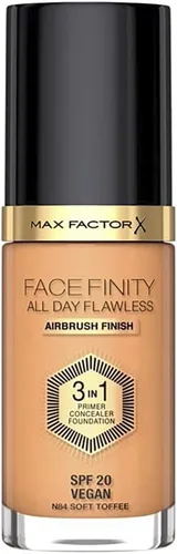 Vista 4 de Max Factor Facefinity 3 en 1 base de maquillaje líquida todo el día sin imperfecciones, SPF 20-32 Beige claro, 30 ml