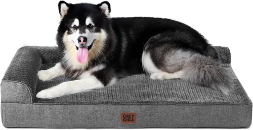 Vista 64 de EHEYCIGA - Cama ortopédica para perros de tamaño mediano, cama de espuma viscoelástica para perros, color beige Small Dog Sofa with Washable
