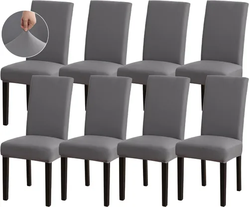 Vista 18 de Sufdari Juego de 2 fundas para sillas de comedor, fundas para sillas de cocina, fundas para sillas Parsons, protectores de sillas de elastano
