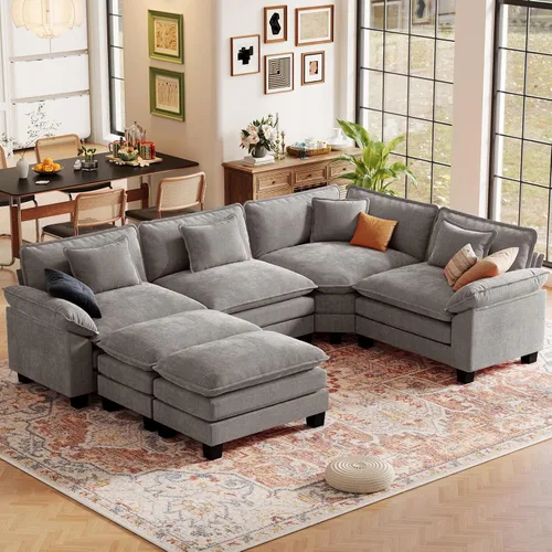 Vista 79 de CDCASA Silla de acento de gran tamaño de 50'' con otomana Asiento extra ancho y profundo estilo sofá nube para sala de estar, dormitorio, rincón
