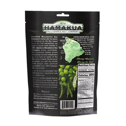 Vista 2 de Hamakua - Nueces de macadamia - Chili picante - Cultivado en Hawai saborizado seco tostado medio y macadamia entera - Nueces de macadamia grandes