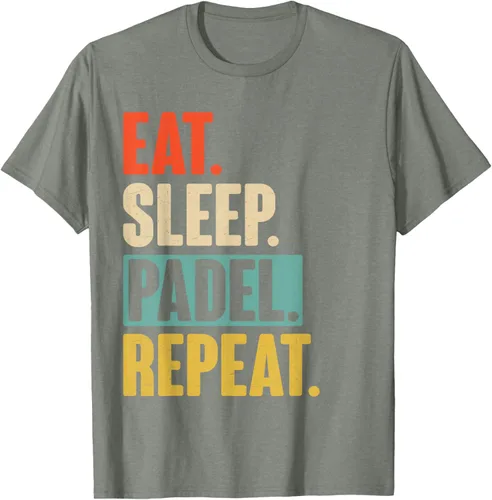 Vista 31 de Eat Sleep Padel Repeat - Camiseta de pádel retro vintage, Negro