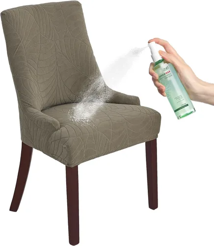 Vista 10 de Wingback - Funda impermeable para silla, funda de jacquard elástica (beige, 1 unidad) Instant room refresh with easy cleanup, dependable mess