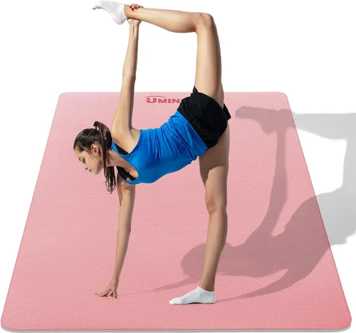 Vista 7 de UMINEUX Tapete de yoga grande para hombres y mujeres de 1/4 y 2/5 pulgadas, extra grueso, TPE para entrenamiento en casa, gimnasio, antideslizante