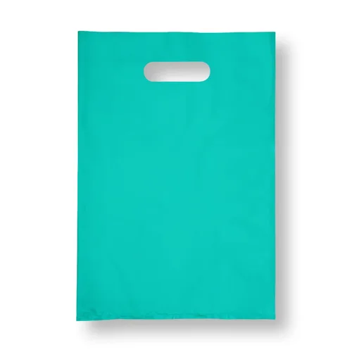 Vista 19 de Infinite Pack Bolsa de plástico con asa troquelada de 9 x 12 pulgadas, bolsas de plástico negro para mercancía, paquete de 100 unidades para venta