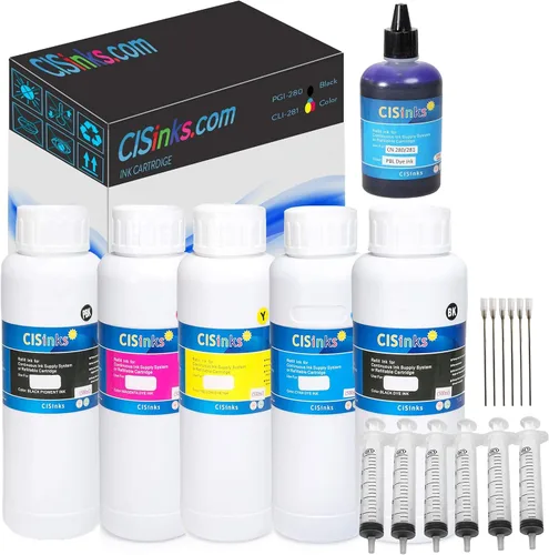 Vista 11 de Botella de tinta de repuesto negra de 16.9 fl oz compatible con PGI-280 / CLI-281 XL PIXMA TS9120 TS8120 TS8220 TS9520 TR8520 TR7520 TS6120 + kit
