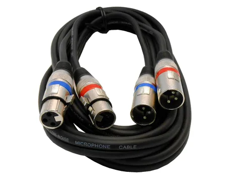Vista 4 de Audio2000'S ADC203G2 - Paquete de dos cables de audio equilibrados XLR macho a XLR hembra equilibrados de audio/parche/grabación/escenario